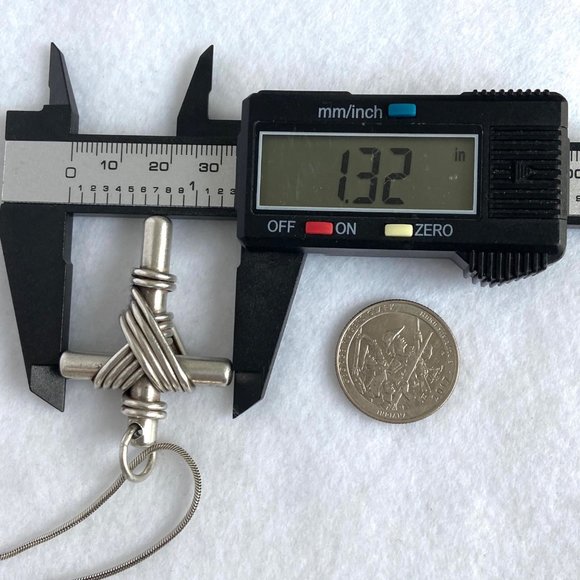 Sterling Silver 925 ZINA 2" Heavy Shrouded Cross Pendant Necklace 24" Chain 39g - Picture 13 of 16